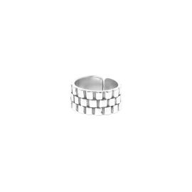 large adjustable ring (silver) "Timing" - 