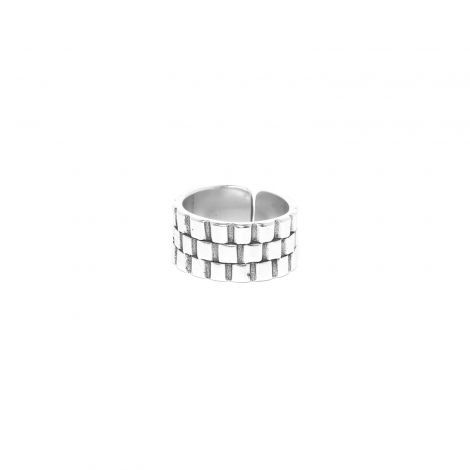 large adjustable ring (silver) "Timing"