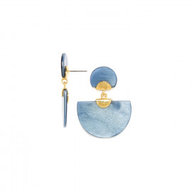 dyed capiz blue post earrings "Gwen" - Franck Herval
