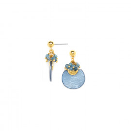 boucles d'oreilles poussoir bleues mini pampilles "Gwen" - Franck Herval