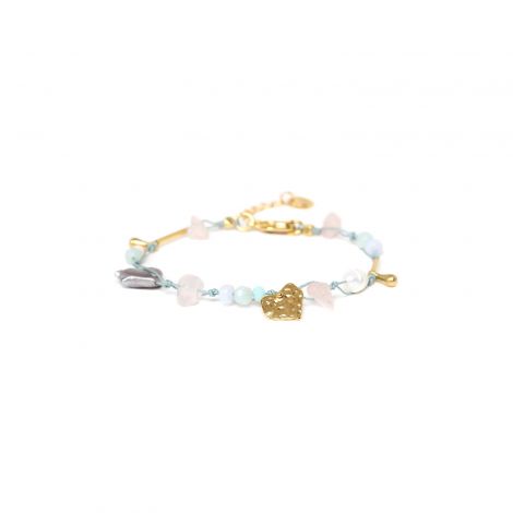 knotted bead bracelet(lt.blue) "Joanna"