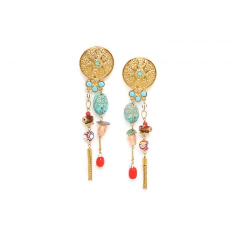 2 row clip earrings "Manon"