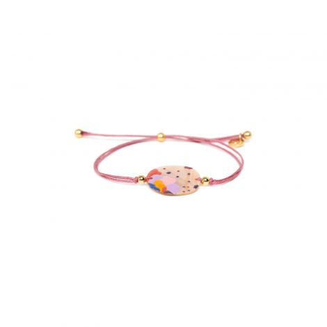 disc + cord bracelet "Rosy"
