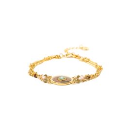 bracelet multirangs médaillon en Nacre "Thea" - 