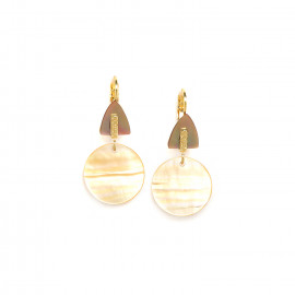 round golden MOP earrings "Barcares" - 