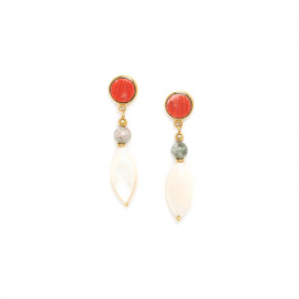 small earrings white shell "Cap ferret" - 