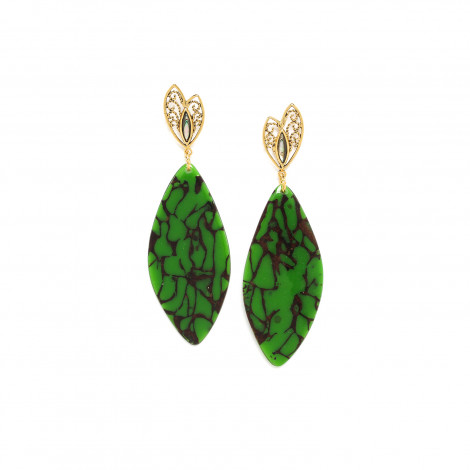 green big earrings "Gaia"