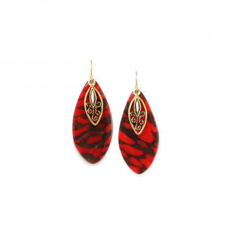 small red earrings "Gaia"
