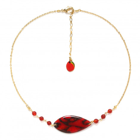 collier rouge "Gaia"