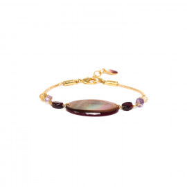 bracelet ajustable nacre brune "Grenadine" - 