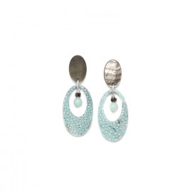 2 elements oval post earrings "Ko tao" - 