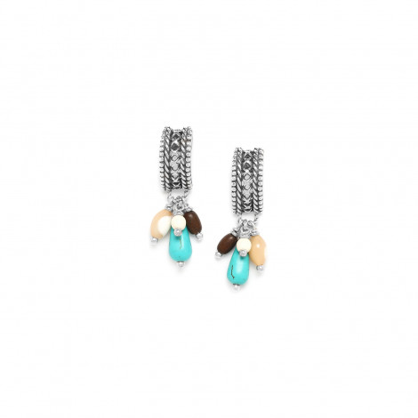 silvered creoles earrings with dangles "Malibu"