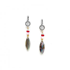 french hook earrings silvered top "Nenuphar" - 
