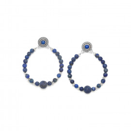 multi lapiz beads gypsy earrings "Samarcande" - 
