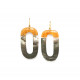 hooks earrings black lip & jackfruit wood "Sunshine" - 