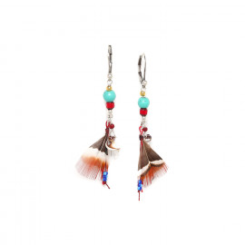 small feather earrings "Zapatera" - 