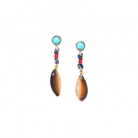 post earrings with cowrie "Zapatera"