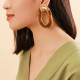 jade oval earrings "Guadeloupe" - 