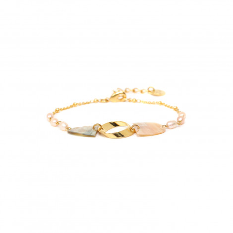 bracelet fermoir mousqueton anneau doré à l'or fin "Sherine"