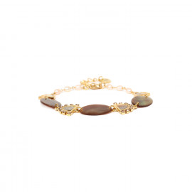 bracelet nacre & perles fermoir mousqueton multi éléments "Sherine" - 