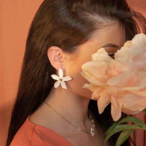 Jasmin flower stud earrings