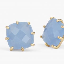 Boucles d'oreilles tiges La Diamantine Bleu - Les Néréides