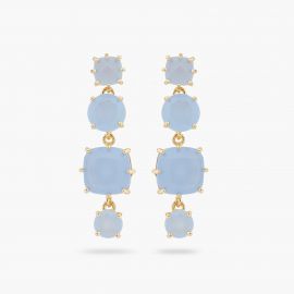 La Diamantine Blue stud earrings 4 stones - Les Néréides