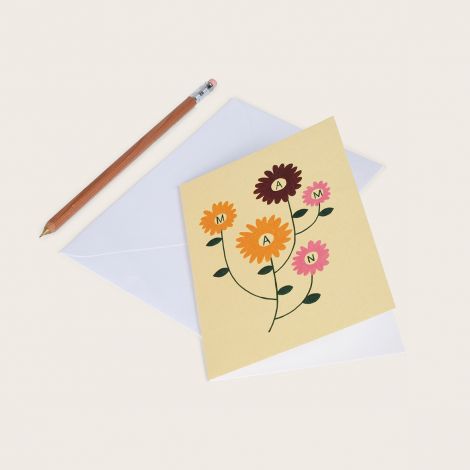CARD with flowers "Maman"