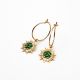CHARLOTTE green sun hoop earrings - L'atelier des Dames