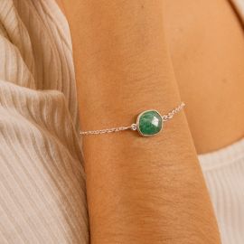 Bracelet Onyx vert LOUISE - L'atelier des Dames