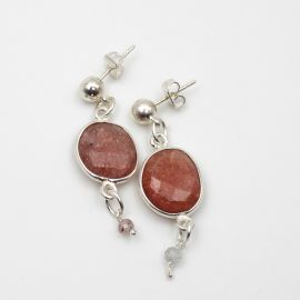 LOUISE Strawberry Quartz Earrings - L'atelier des Dames