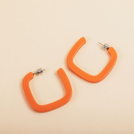 Midi square hoops in bright orange
