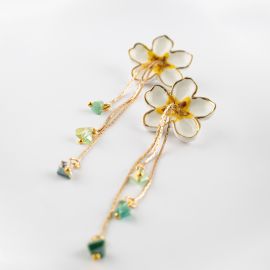 Harvest Time Peartree flower pendant earrings - Nach