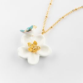 Harvest Time Peartree Flower and Bird necklace - Nach
