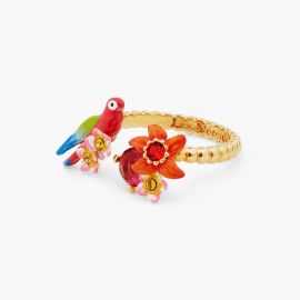 Paradise Lost Parrot and Wildflower adjustable ring - Les Néréides