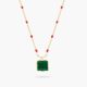 Colorama green square stone thin Necklace - Les Néréides