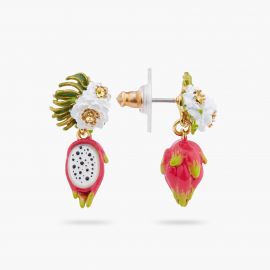 Paradis Perdu dragon fruit and flower earrings - Les Néréides