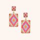 Pink graphic ARTSY earrings - Mishky