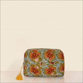 Make up pouch Jaipur Olive pink - Jamini