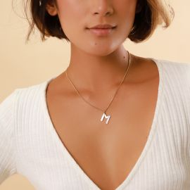 MYSELF "M" short necklace - Olivolga Bijoux