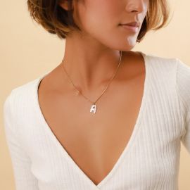 MYSELF "A" short necklace - Olivolga Bijoux