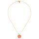 PALMA metal disc pendant necklace( pink) - Olivolga Bijoux