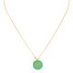 PALMA metal disc pendant necklace(green) - Olivolga Bijoux