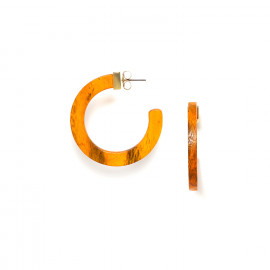 boucles d'oreilles créoles bois orange mandarine "Creoles" - 