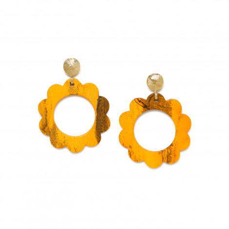 orange flower post earrings "Dako"