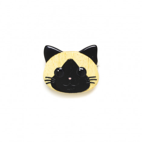 black & white cat brooch "Le chat"