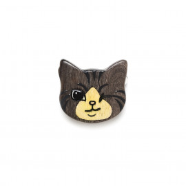 grey & white cat brooch "Le chat" - 