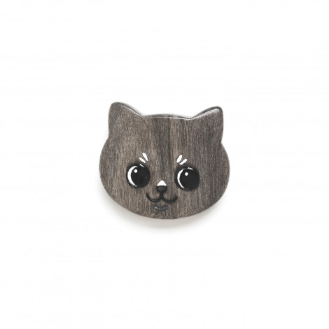 grey cat brooch "Le chat"