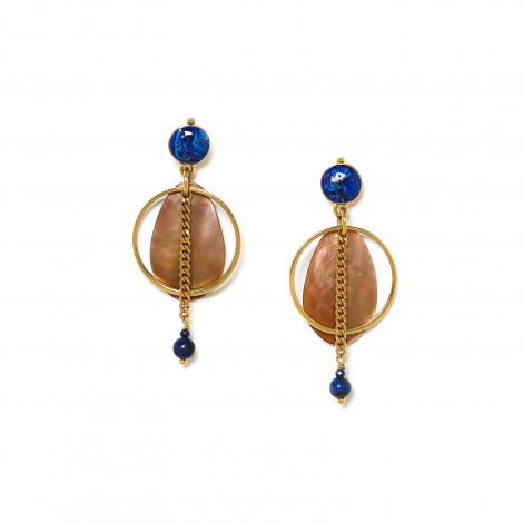 blue post earrings "Les barbades"