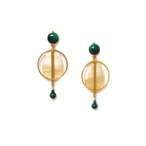 green post earrings "Les barbades"